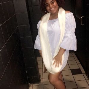 light blue vertical striped dress